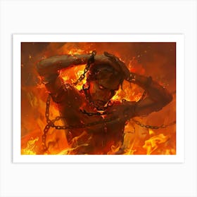 Demon In Flames Art Print