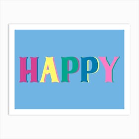 Happy Pastel Typography Art Print