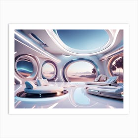 Futuristic Living Room Art Print