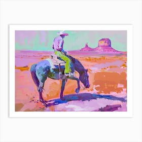 Neon Cowboy In Monument Valley Arizona 1 Painting Art Print