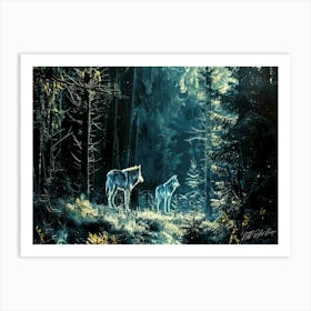 Track Of The Wolf - Two Gray Wolves Art Print