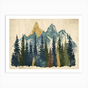 Landscape Retro Illustration 4 Art Print