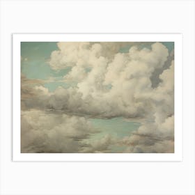 Vintage Cloud Oil Painting Art Print