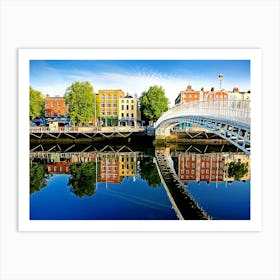 View Of Ha Penny Bridge On Bright Sunny Day Art Print