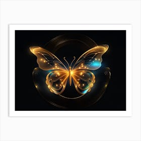 Golden Butterfly 73 Art Print