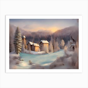 Winter Village 3 Art Print