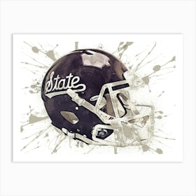 Mississippi State Bulldogs Script NCAA Helmet Poster Art Print