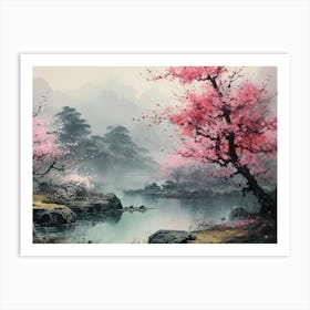 Asian Cherry Blossoms Art Print