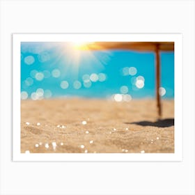 Beach Umbrella On The Sand Art Print