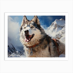 Siberian Husky In The Snow 2 Art Print