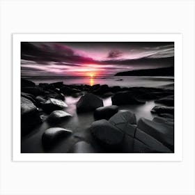 Sunset Over Rocks 8 Art Print