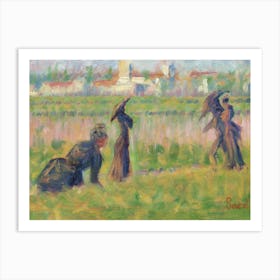 Figures In A Landscape Impressionist, George Seurat Art Print