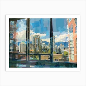 Vancouver From The Window View Painting 4 Art Print