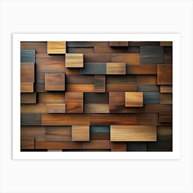 3d Background, Wooden Tile Art Print