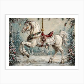 Winter Carousel Art Print