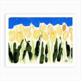 Many Yellow Tulips Art Print