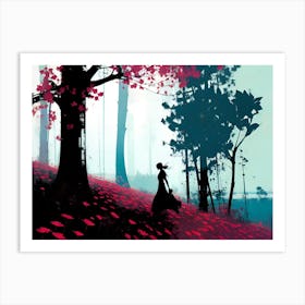 Woman In The Forest 1 Art Print