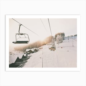Warm Ski Lift Sunrise Art Print