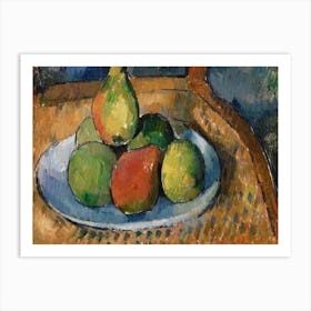 Plate Of Fruit On A Chair, Paul Cézanne Art Print