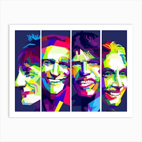 The Rolling Stones British Rock And Roll Band Art WPAP Art Print