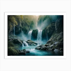 Waterfall In The Forest Art Print