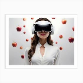 Woman In Vr Glasses Art Print