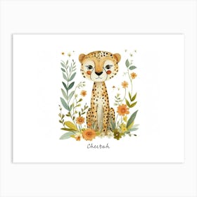 Little Floral Cheetah 1 Poster Art Print