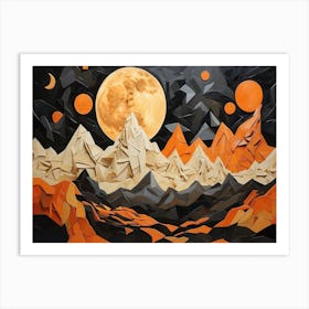 Moonlight In The Mountains 4 Art Print