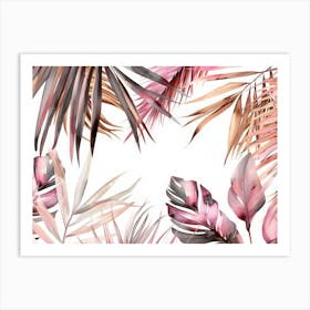 Watercolor Tropical Leaves 13 Art Print