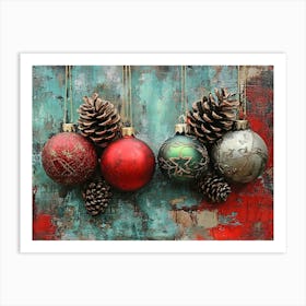 Vintage Christmas Mixed Media 11 Art Print