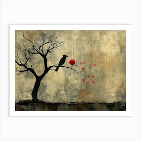 Crow On A Tree 2 Art Print