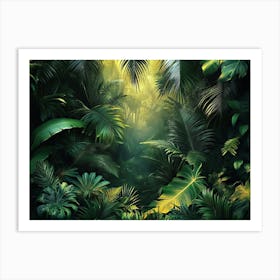 3d Jungle Wallpaper 2 Art Print