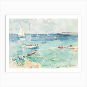 Sailboats In The Bay 2 Art Print