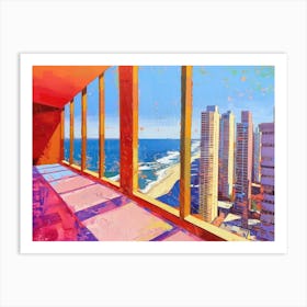 Gold Coast From The Window View Painting 1 Art Print