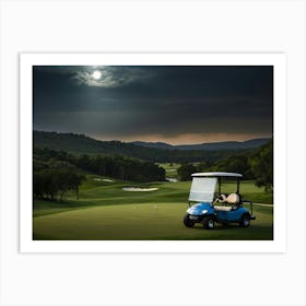 Golf Cart At Night Art Print