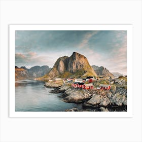 Fjord Town Scenery Art Print