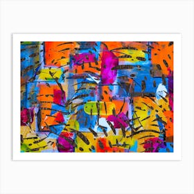 Colourful Abstract Nature Leaves Print Art Print