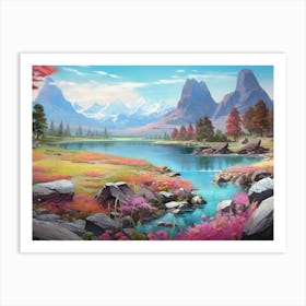 Lake In The Mountains Art Print