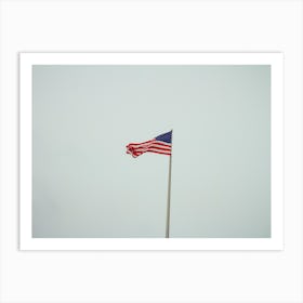 American Flag On Top Of The Us Embassy In Berlin On A Winter Day Art Print