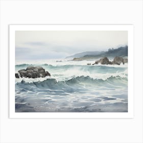 Muted Coastal Beach Art Print