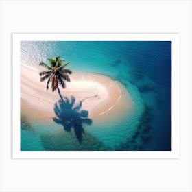 Palm Tree On The Beach Art Print