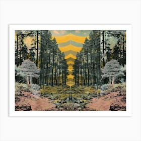 Forest Collage Vintage 6 Art Print