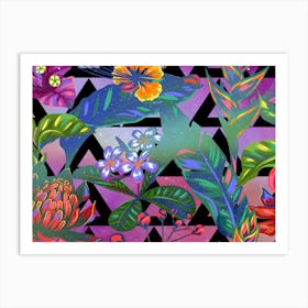 Tropical Synthwave Space #12 Neon Geometric Jungle Art Print