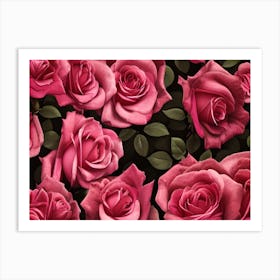 Pink Roses 12 Art Print