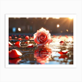 Rose In Water Art Print