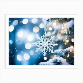 Abstract Decoration Of A Snowflake Structure Dominated By A Sparkling Excessively Blinding Whitenes (3) Art Print