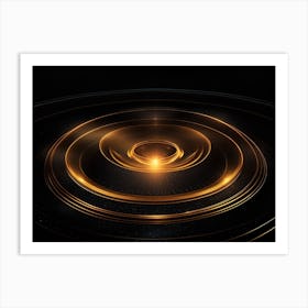 Abstract Golden Circle 3 Art Print