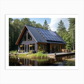 Cabin With Solar Panels Art Print