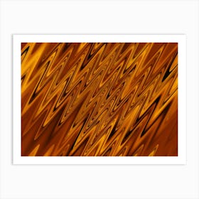 Abstract Yellow and Brown Waves Pattern Art Print