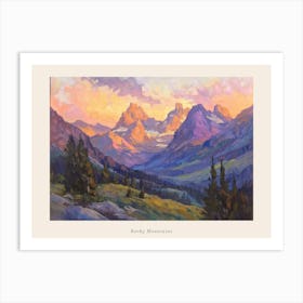Western Sunset Landscapes Rocky Mountains 3 Poster Art Print